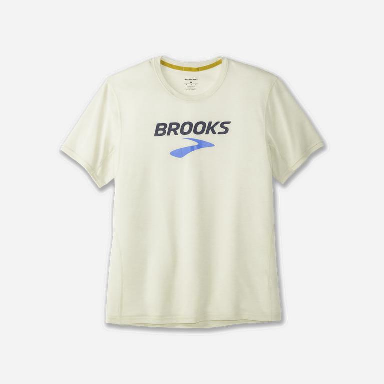 Brooks Distance Graphic T-Skjorter Herre Nettbutikk - Hvite - Norge (JTO510937)